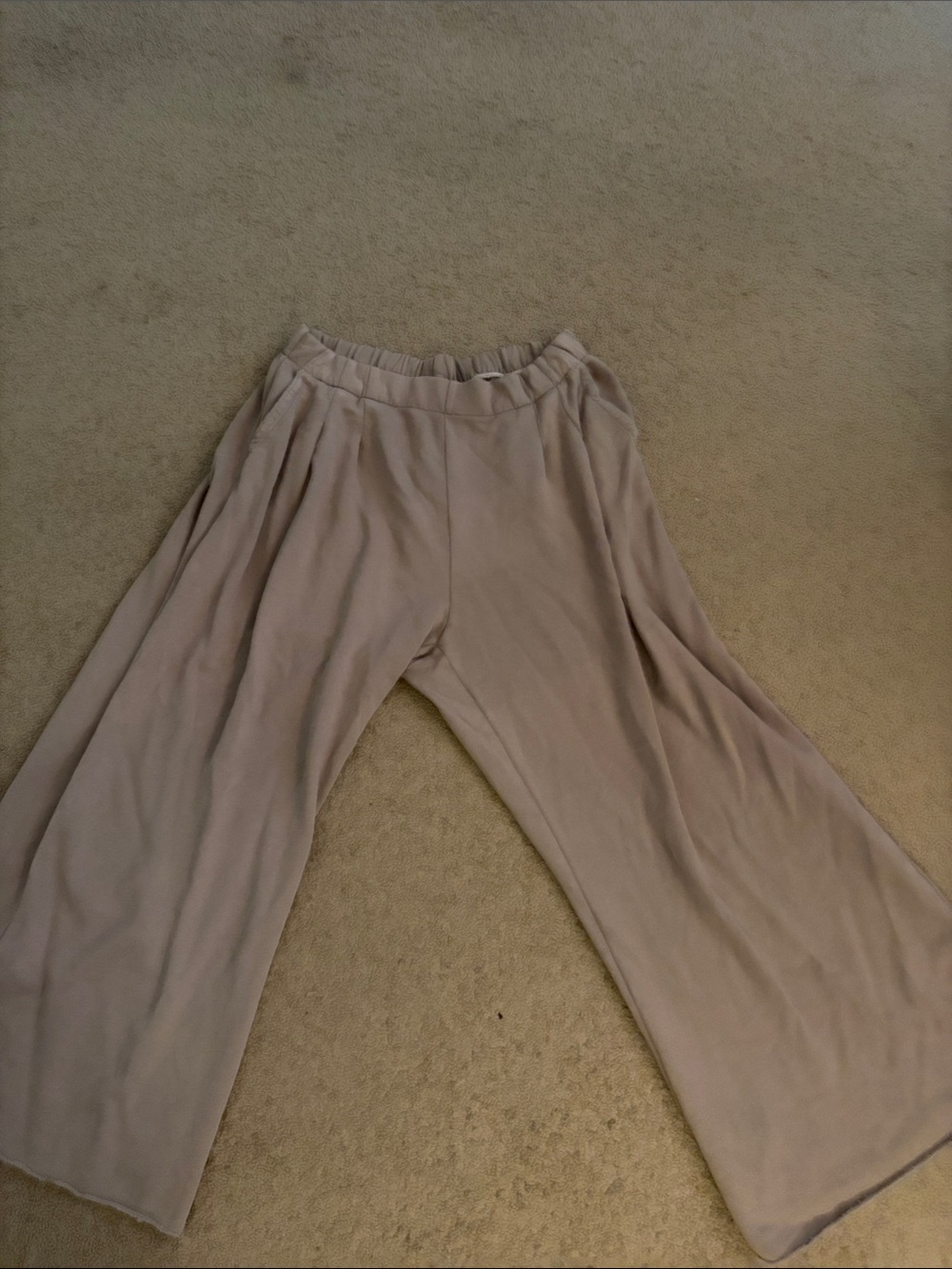 aerie Wide-Leg Elastic Waist Pants in Light Taupe